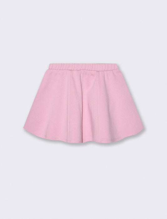 Gonna in interlock a pieghe dallo stile romantico - Rosa polvere