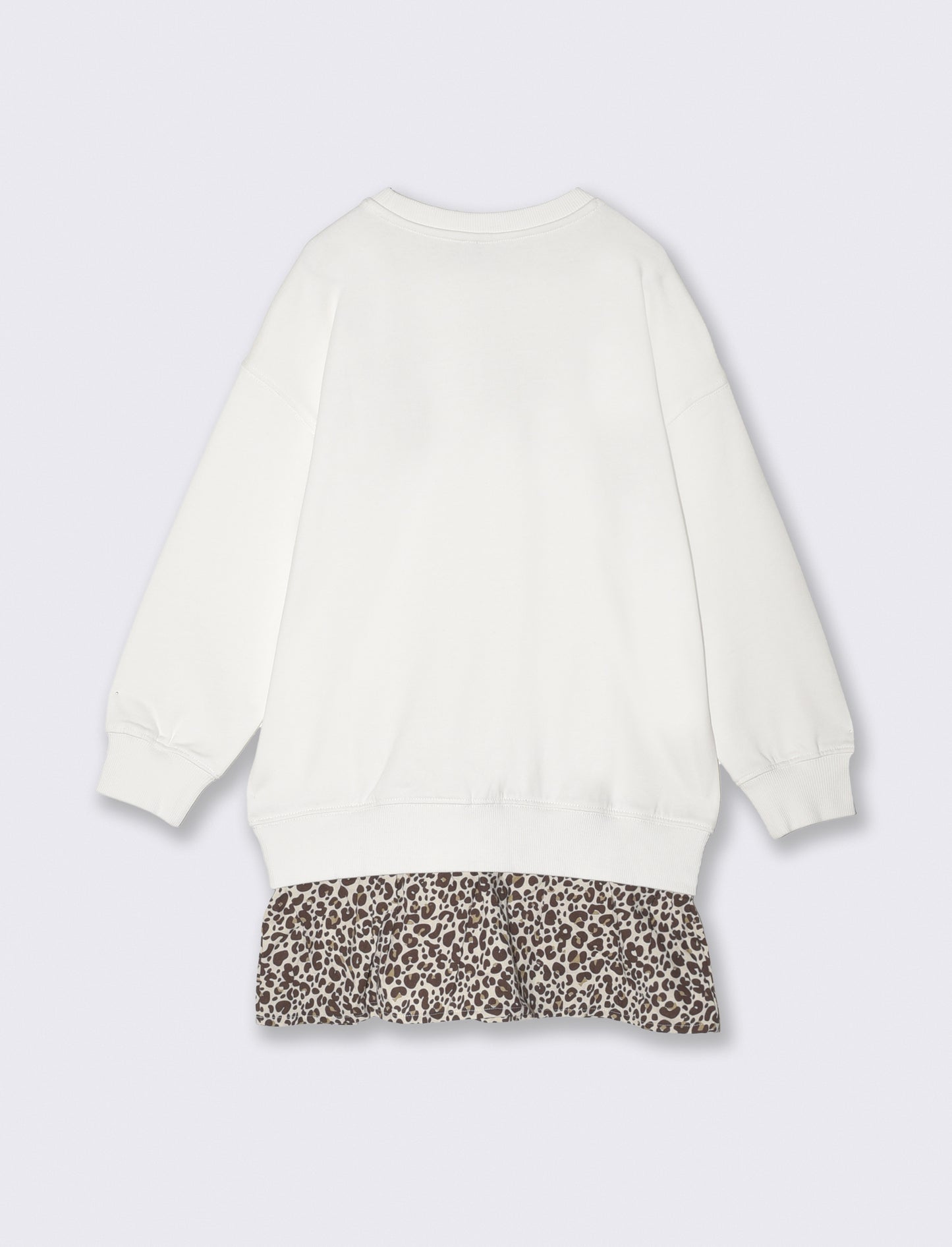 Sweatshirt dress with decorative ruffles - White