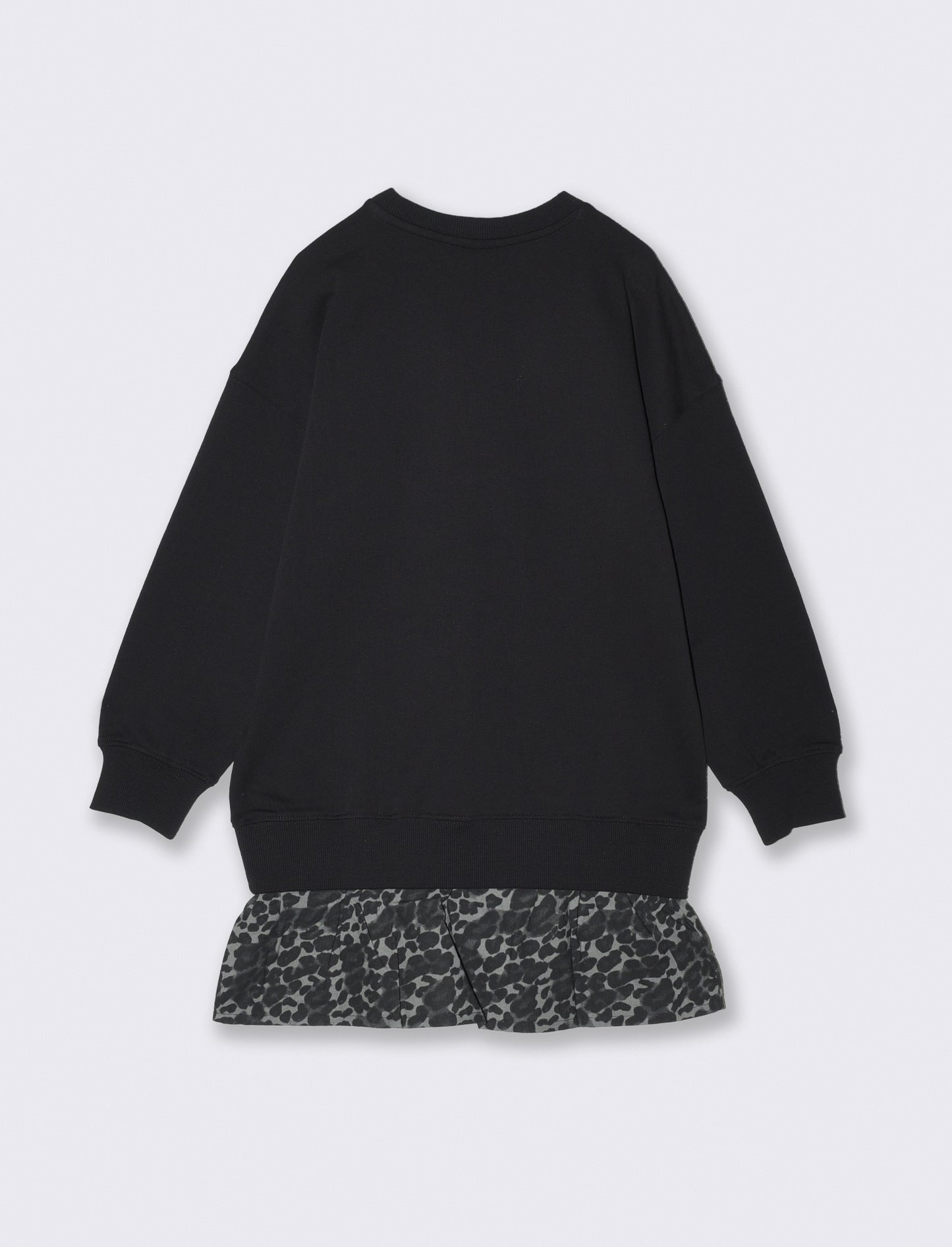 Sweatshirt dress with decorative ruffles - Black