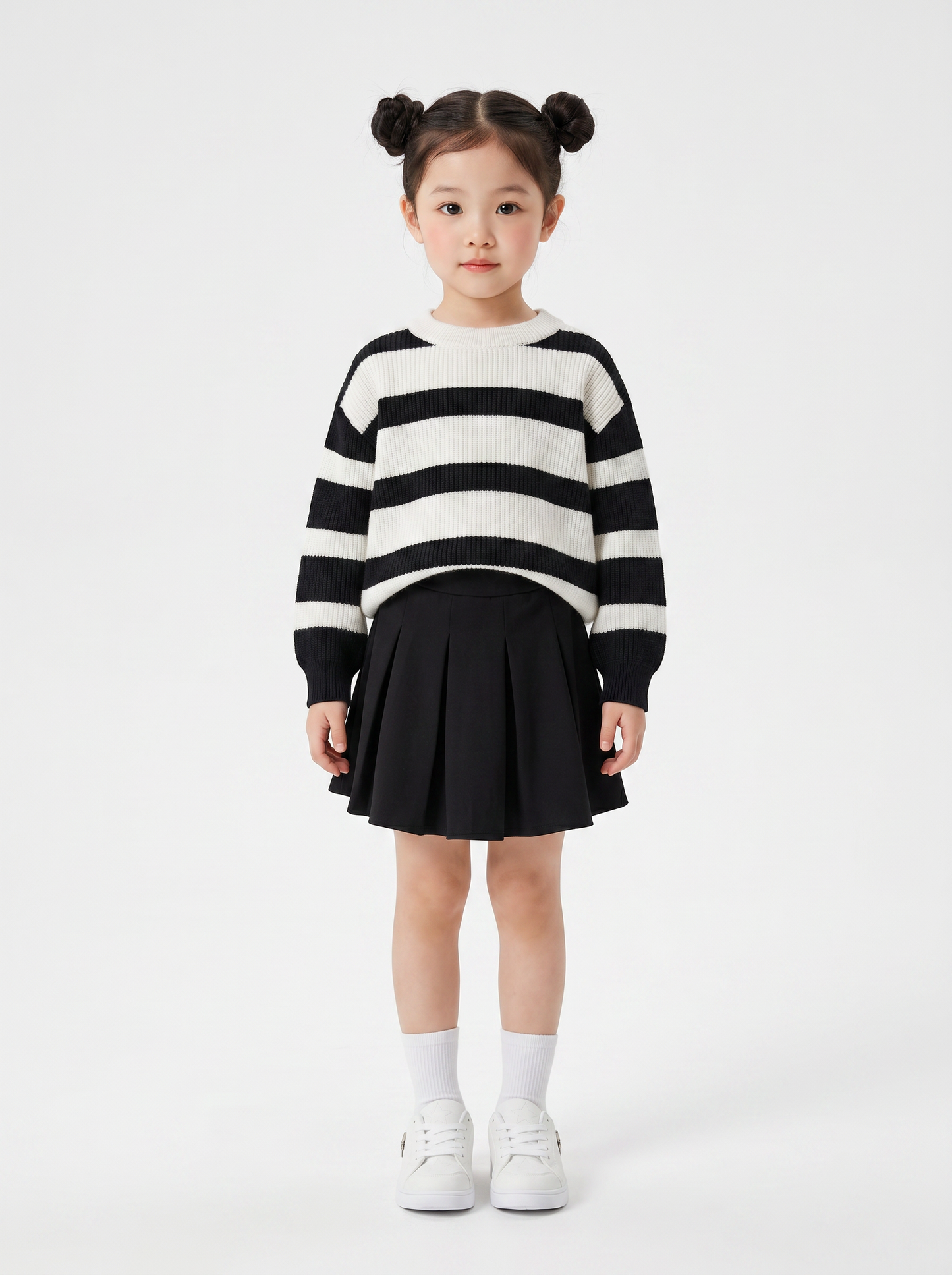 Maglione morbido in polyviscosa per bambina - Nero