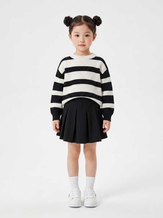 Soft polyviscose sweater for girls - Black