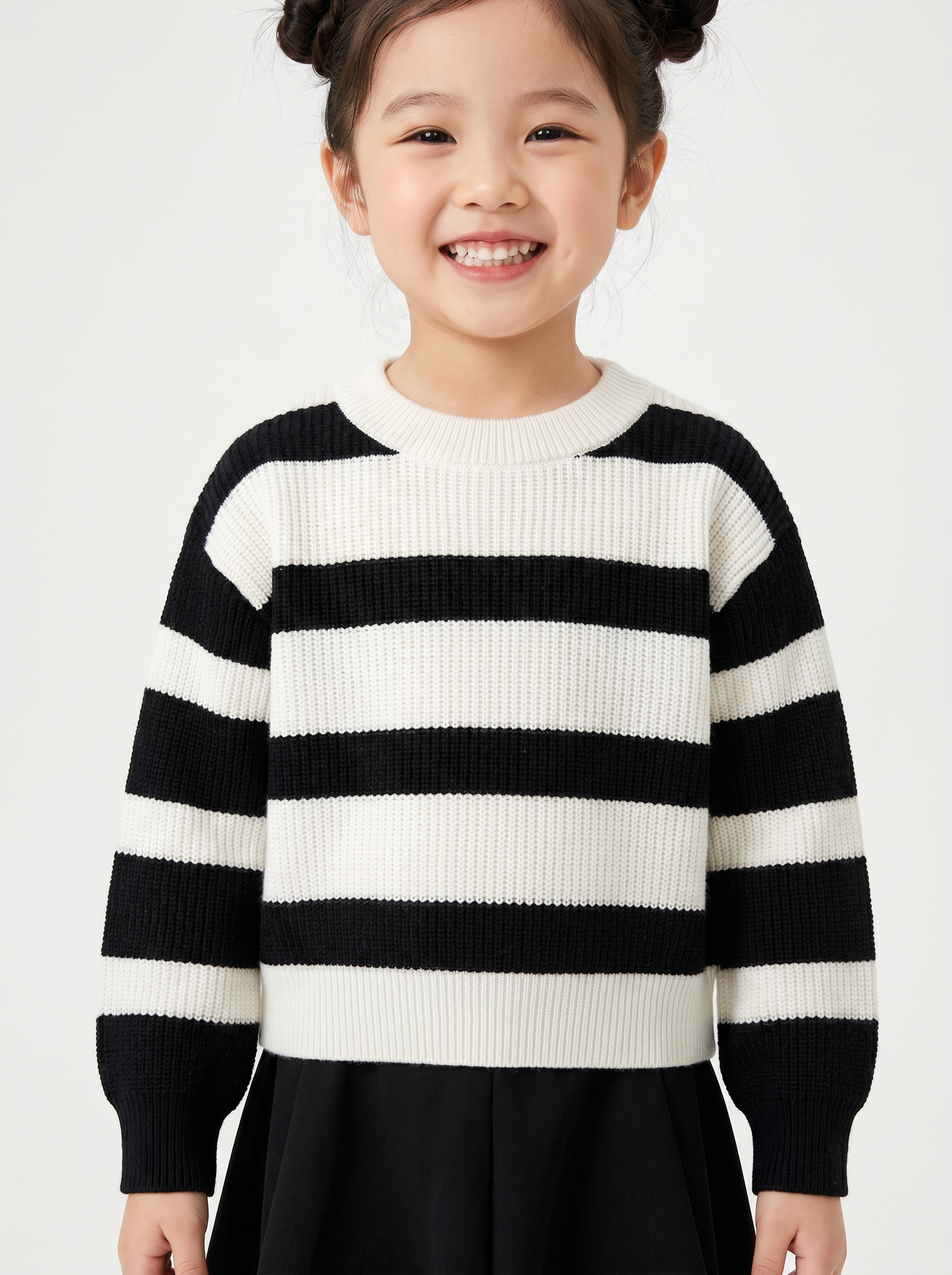 Maglione morbido in polyviscosa per bambina - Nero