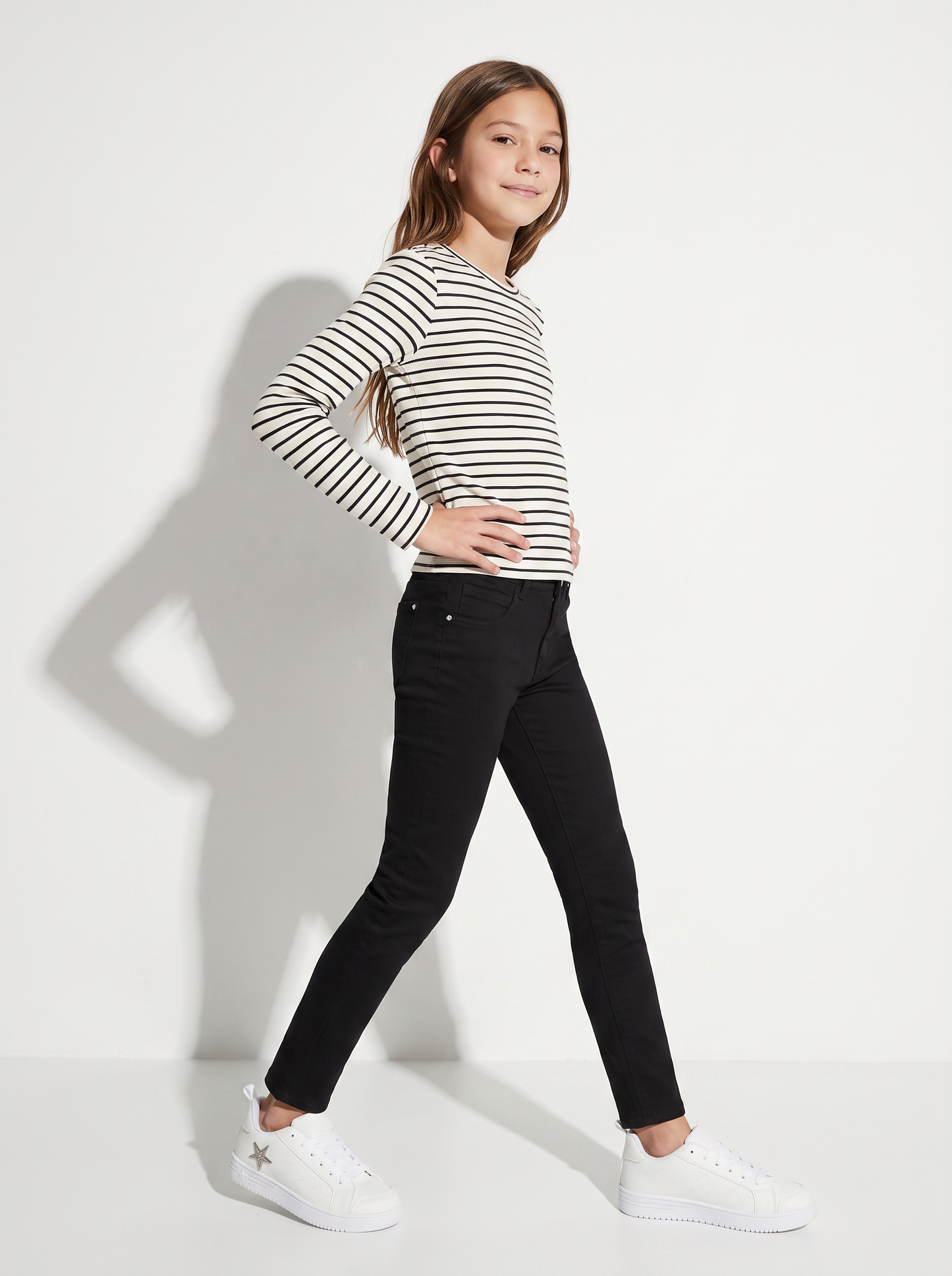 T-shirt manica lunga rigata in cotone - Righe