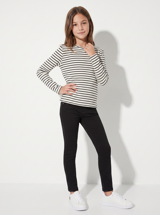 T-shirt manica lunga rigata in cotone - Righe
