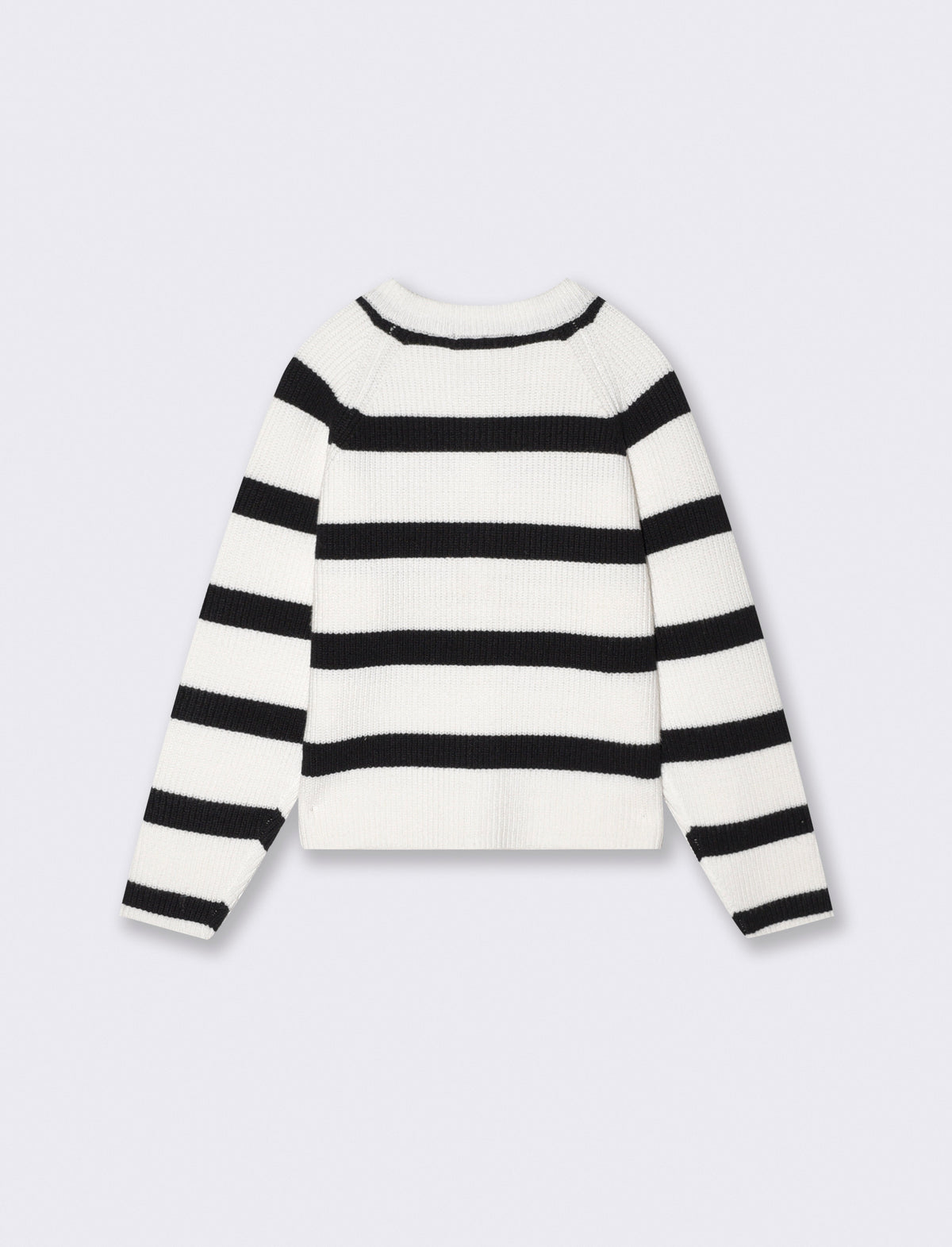 Cardigan rigato girocollo per bambina - Bianco-nero