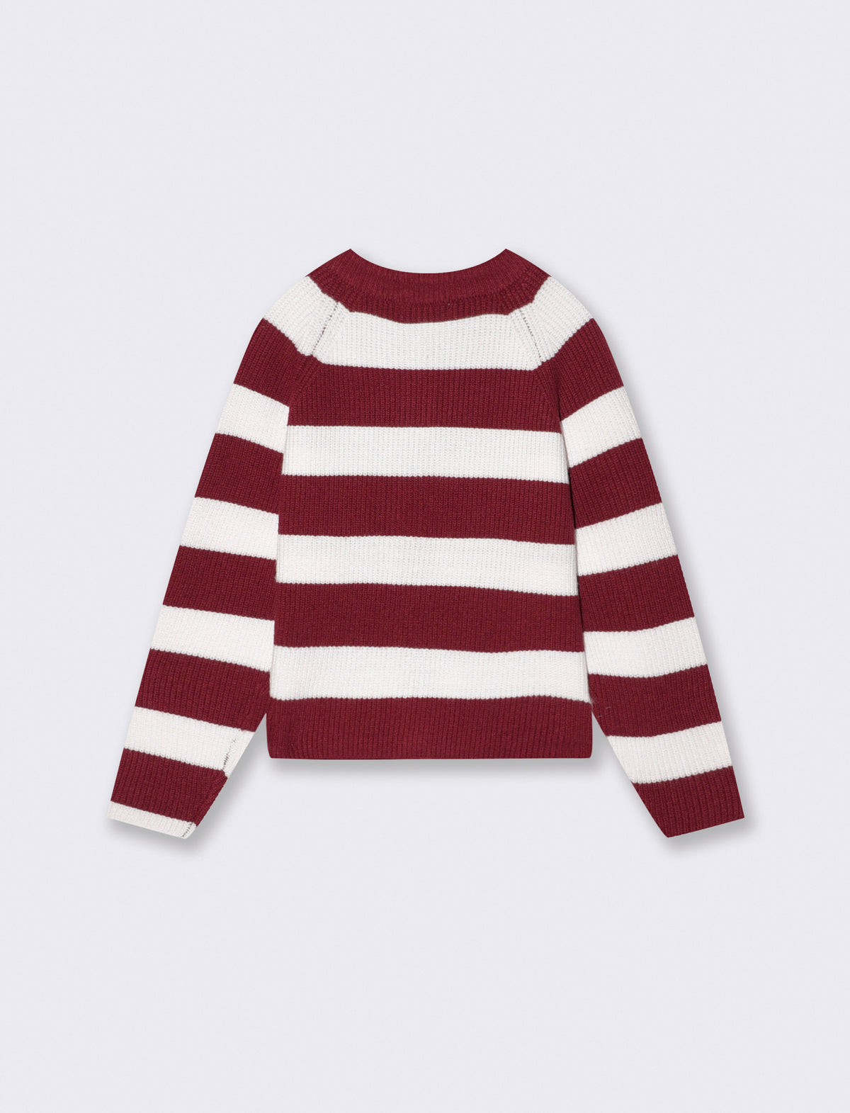 Striped crew neck cardigan for girls - Red