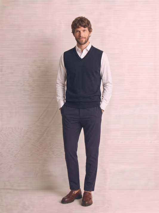 Maglia senza maniche con scollo a V - Blu