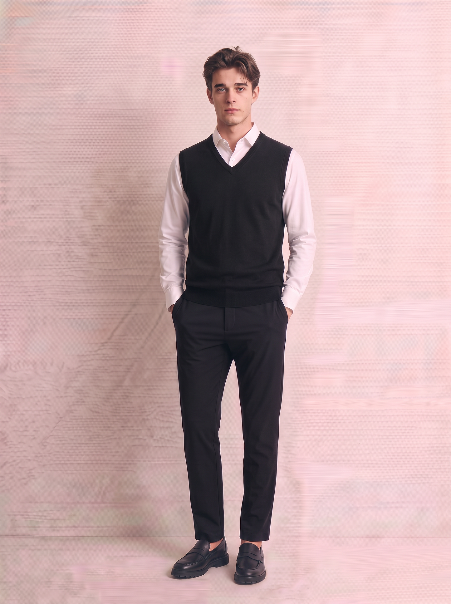 Maglia senza maniche con scollo a V - Nero