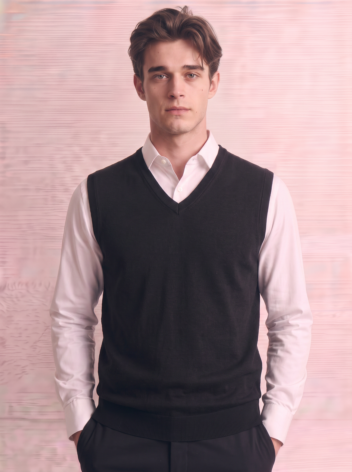 Maglia senza maniche con scollo a V - Nero