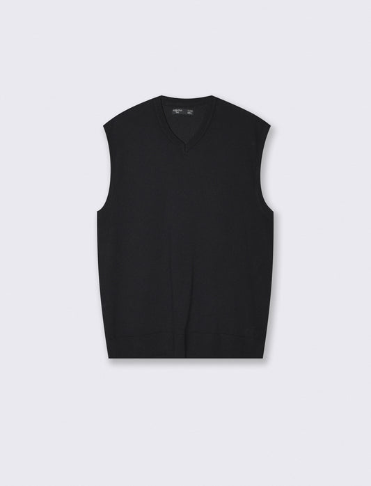 Maglia senza maniche con scollo a V - Nero