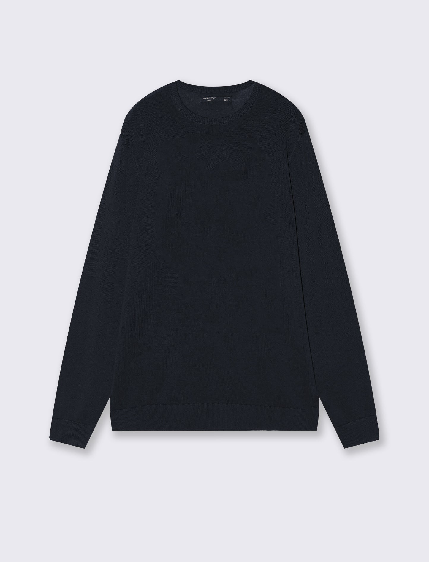 Maglia girocollo in puro cotone premium - Blu