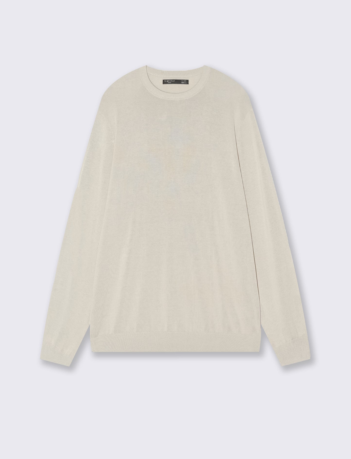 Premium pure cotton crew neck sweater - Beige