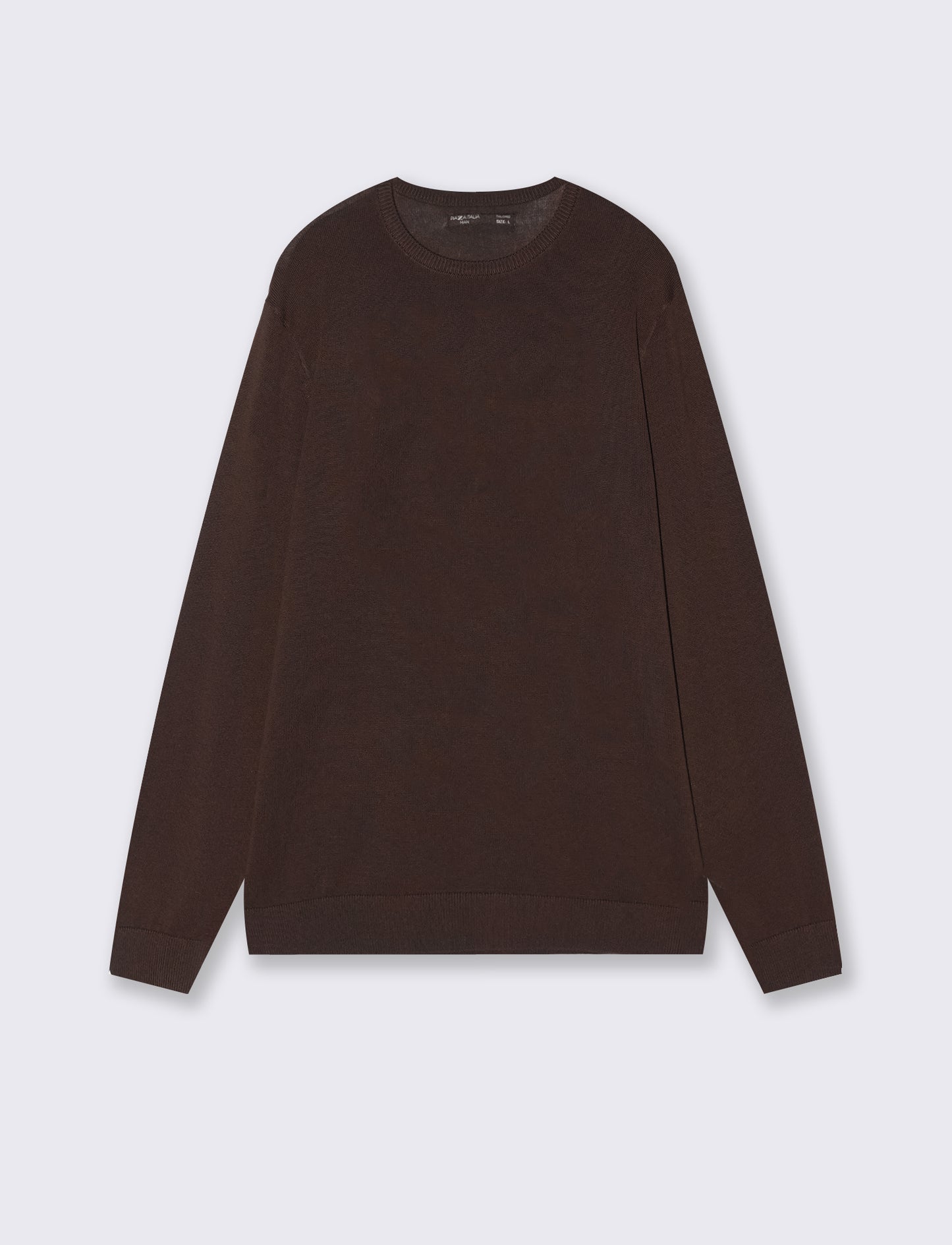 Maglia girocollo in puro cotone premium - Moro