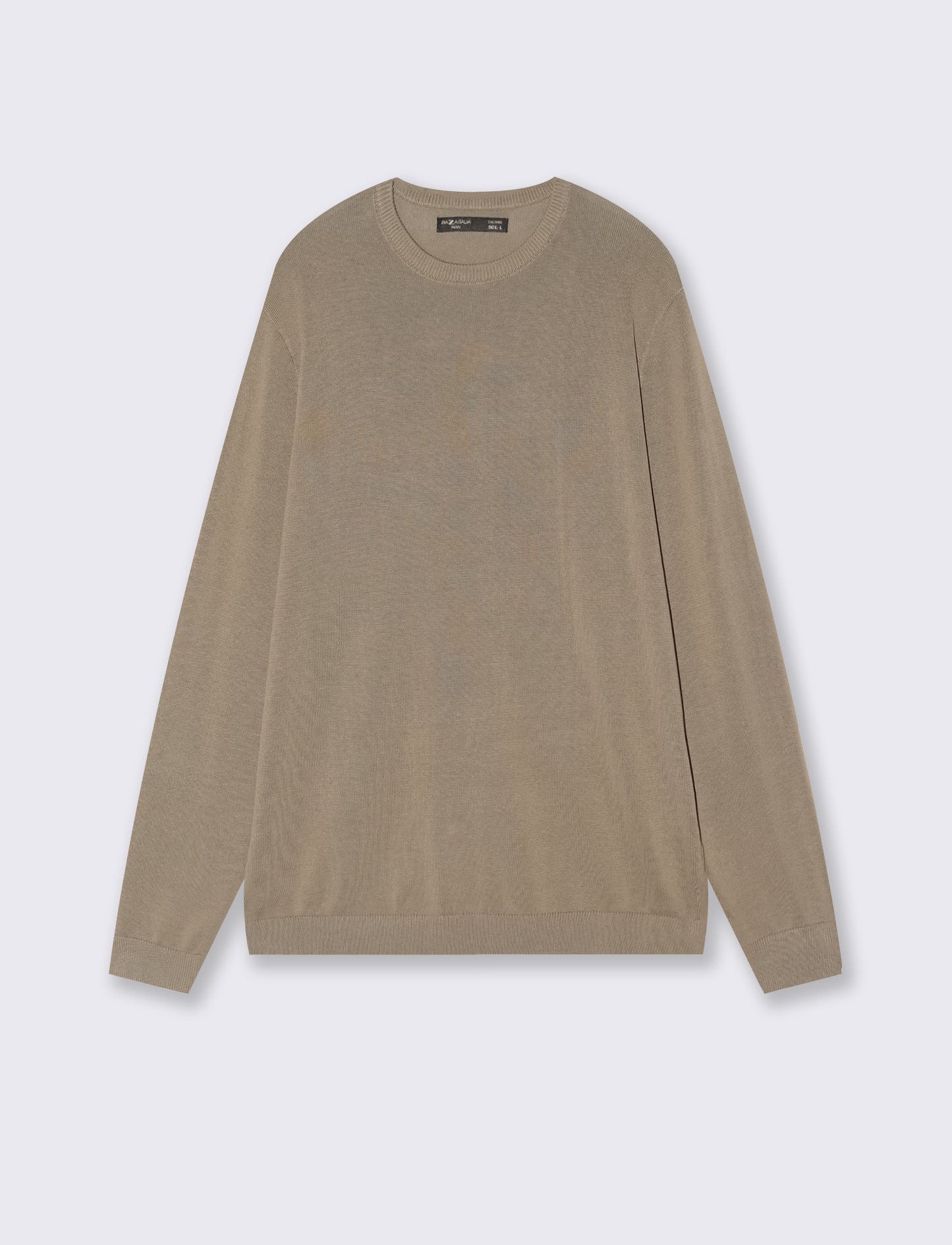Maglia girocollo in puro cotone premium - Verde kaki