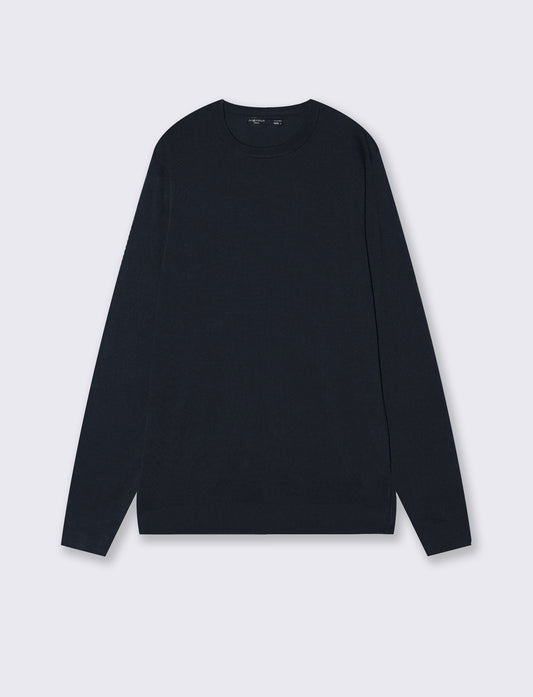 Maglia Girocollo Basic Regular Fit - Blu
