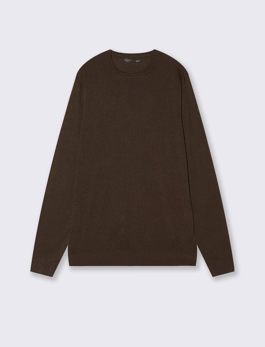 Maglia Girocollo Basic Regular Fit - Moro