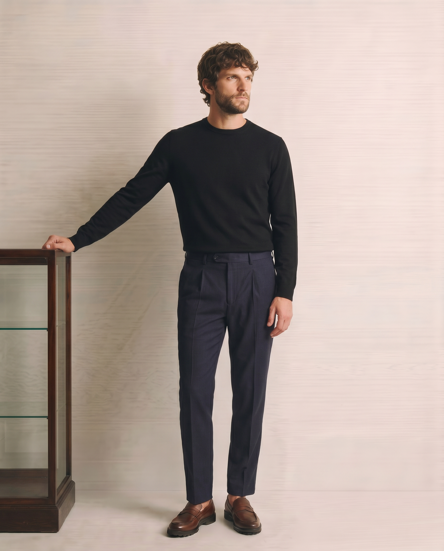 Basic Regular Fit Crew Neck Sweater - Black