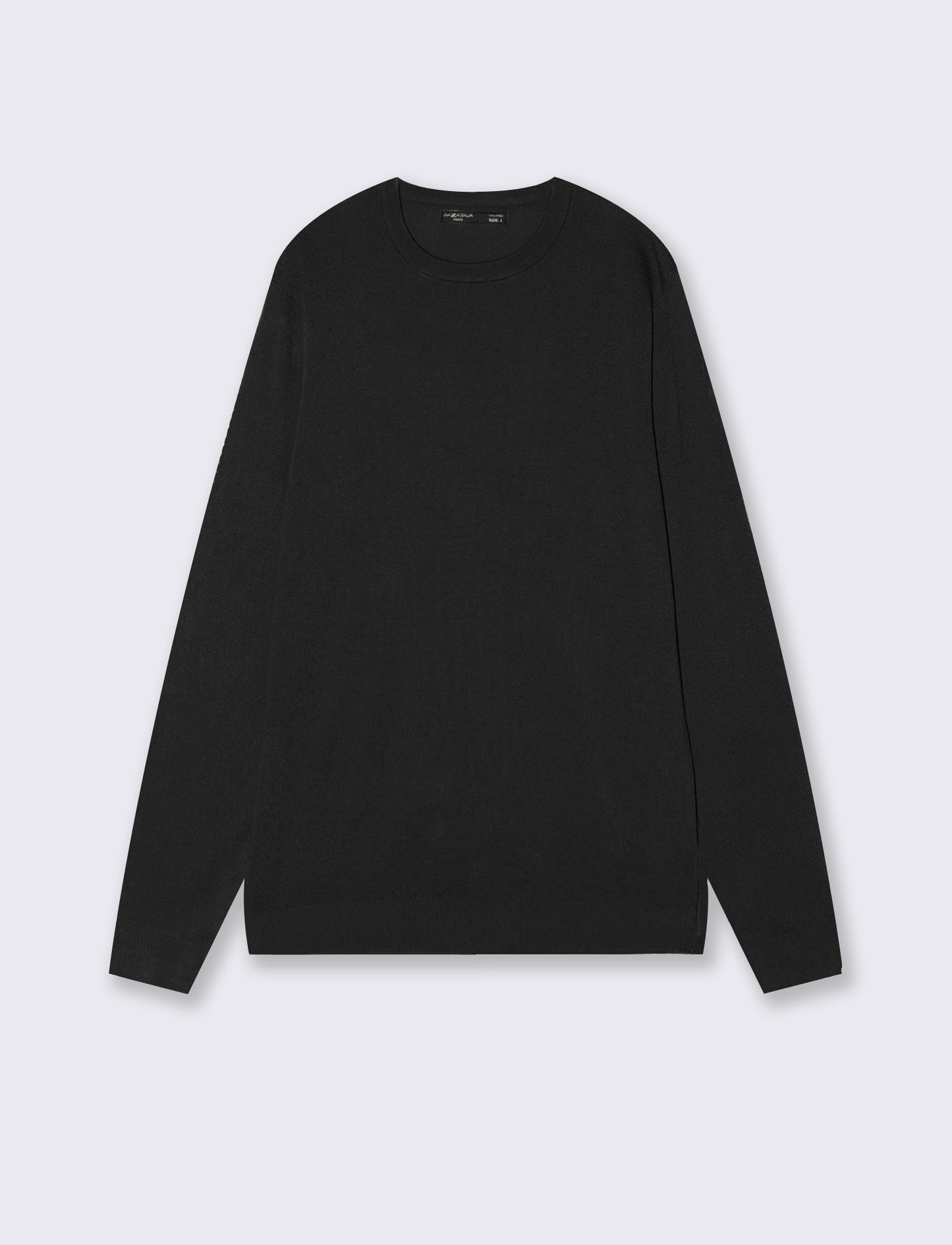 Basic Regular Fit Crew Neck Sweater - Black