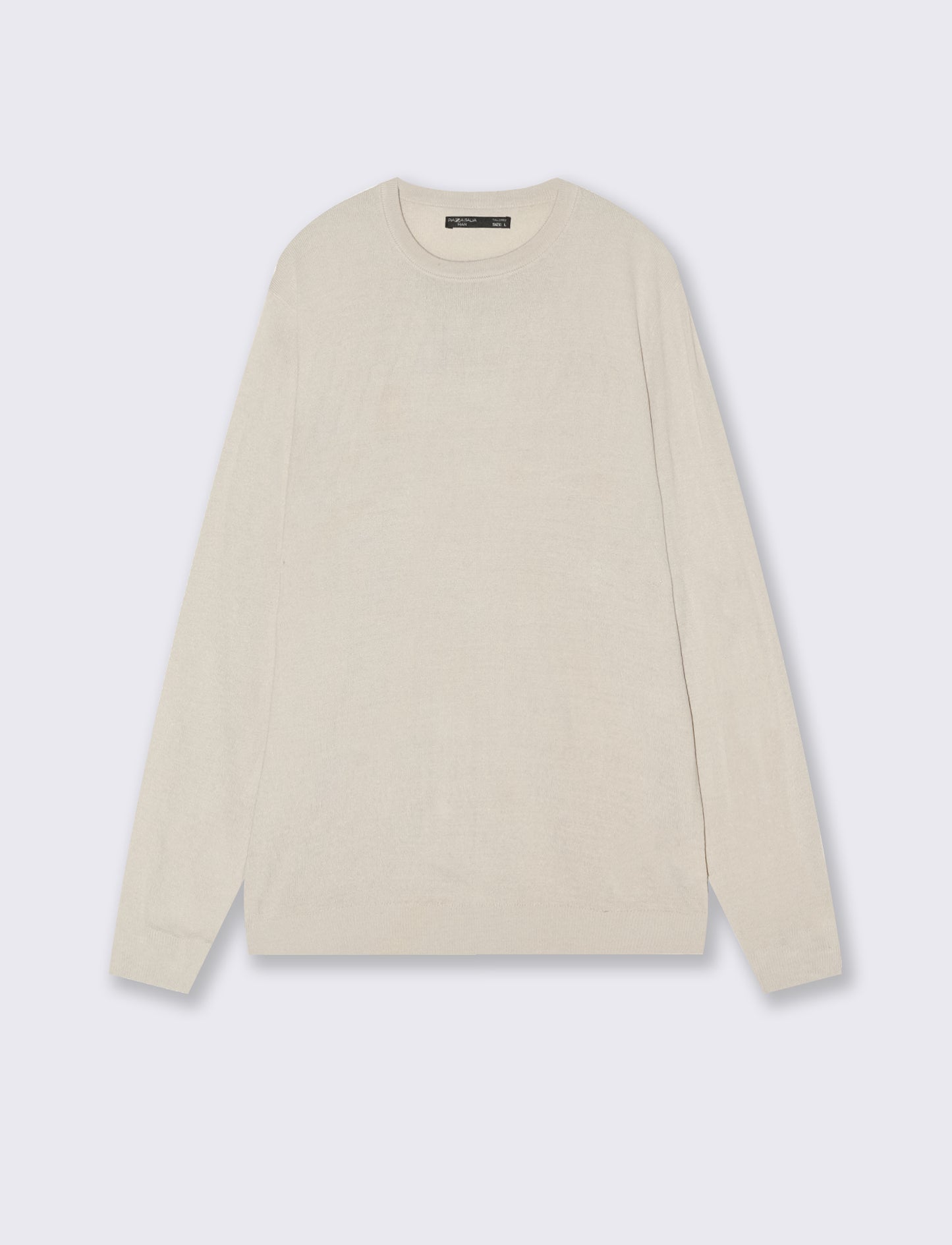 Maglia Girocollo Basic Regular Fit - Sabbia