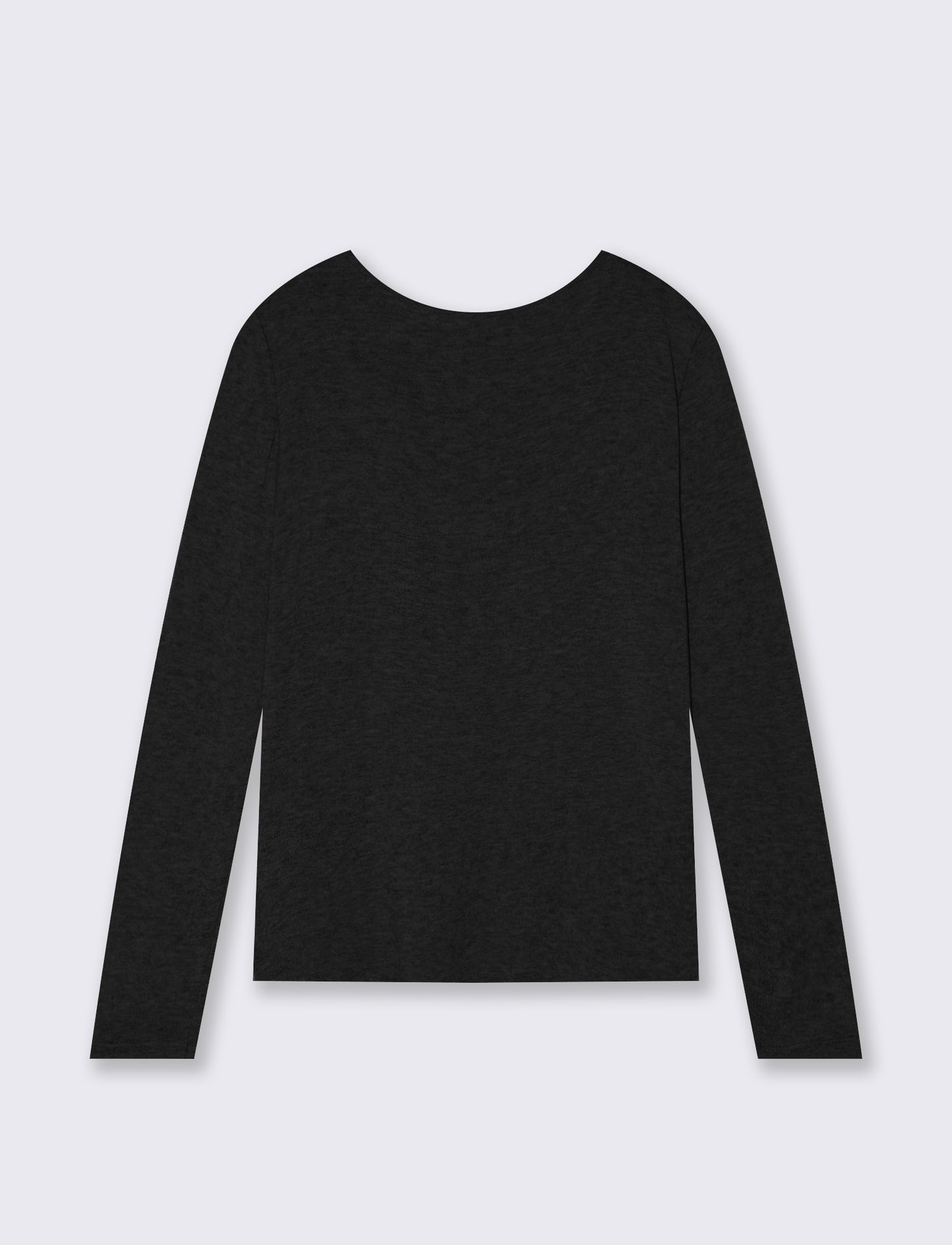 Tshirt manica lunga in tessuto pesante con collana - Nero