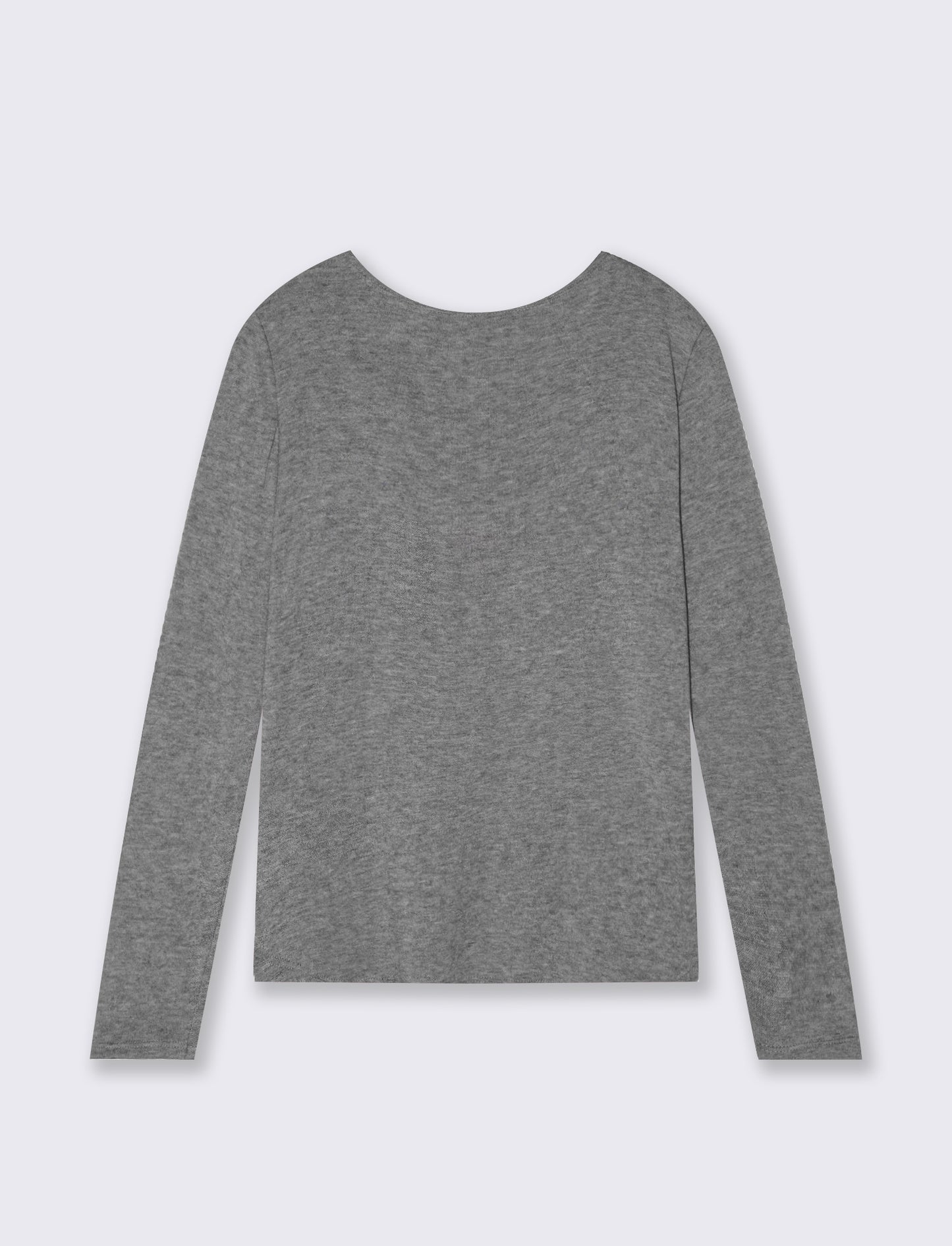 Tshirt manica lunga in tessuto pesante con collana - Grigio mel.