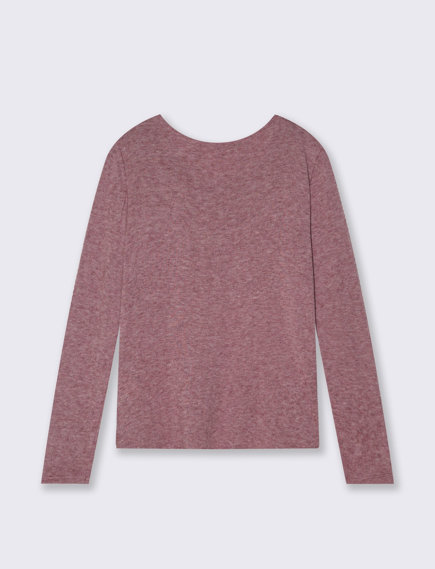 Tshirt manica lunga in tessuto pesante con collana - Bordeaux