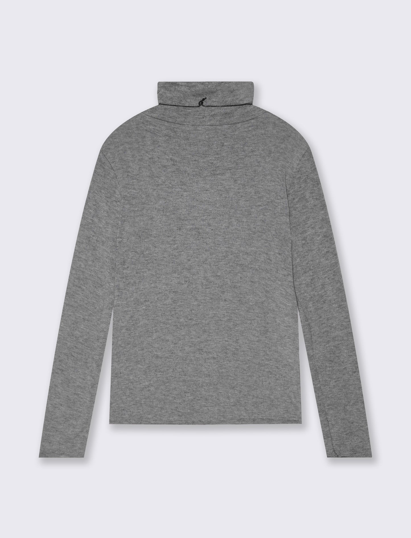 Maglia collo alto con collana - Grigio mel.