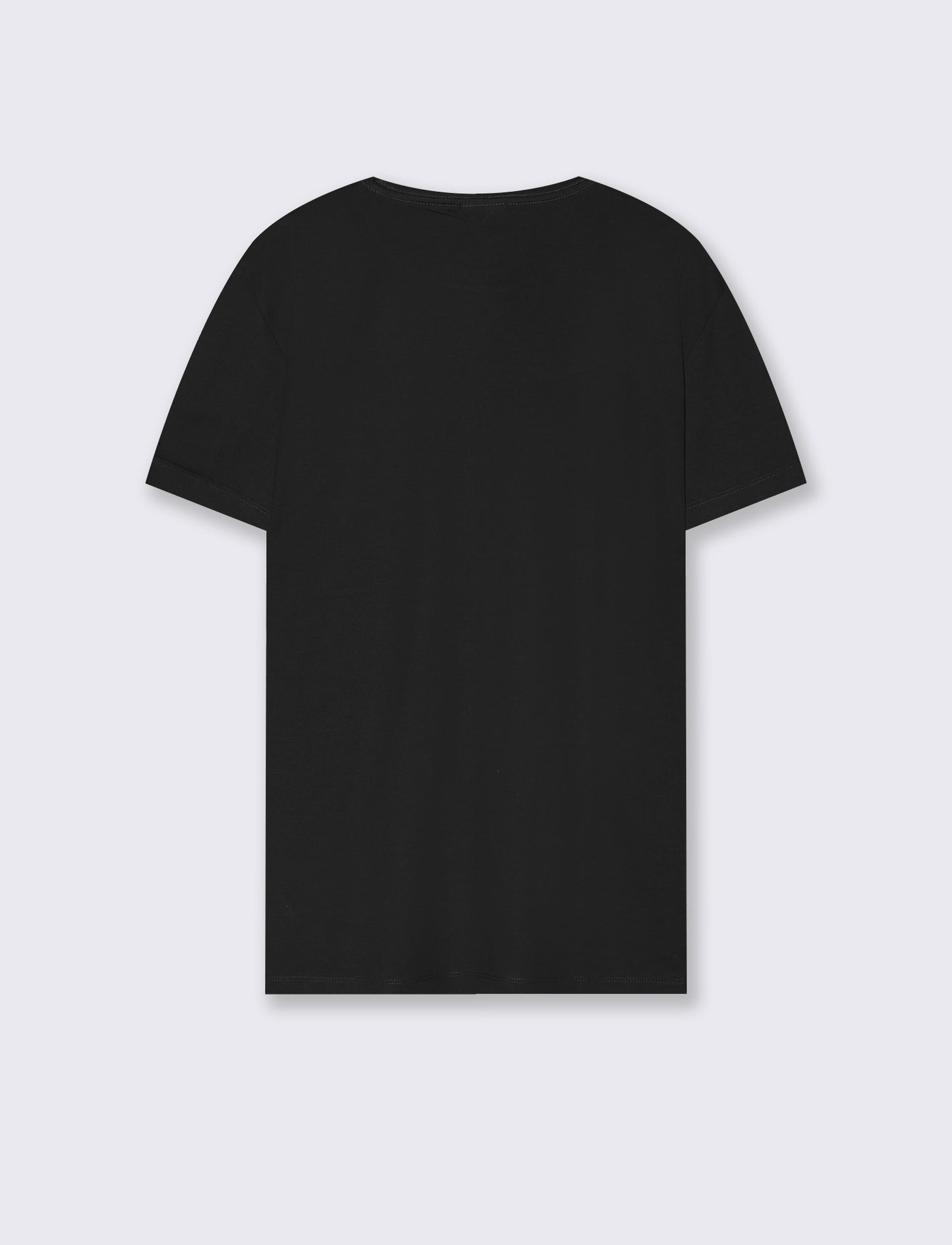 T-shirt girocollo in cotone mercerizzato - Nero