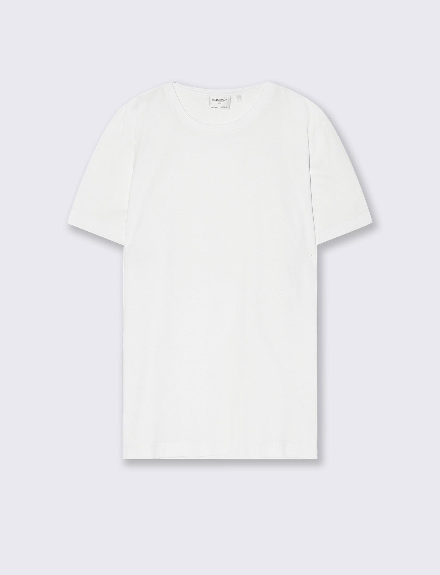 T-shirt girocollo in cotone mercerizzato - Bianco
