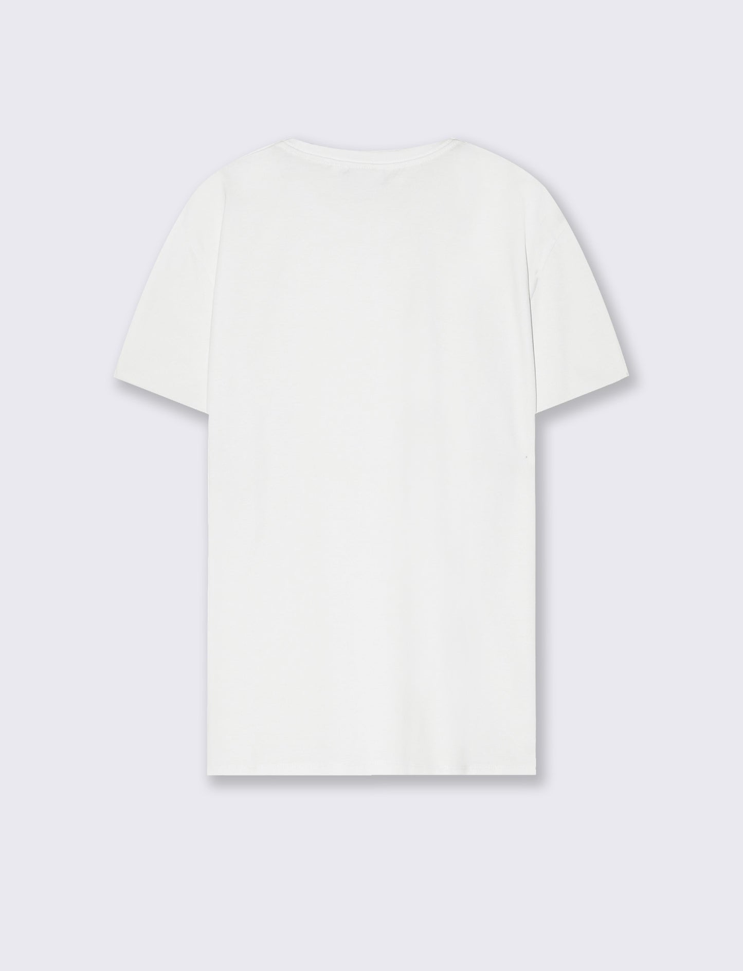 T-shirt girocollo in cotone mercerizzato - Bianco