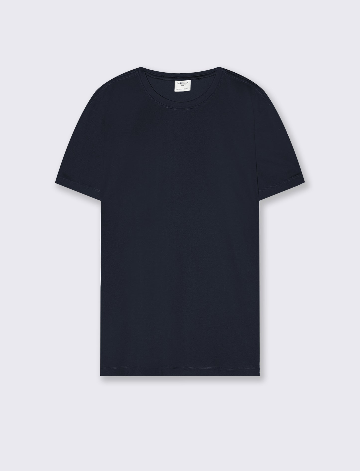 T-shirt girocollo in cotone mercerizzato - Blu