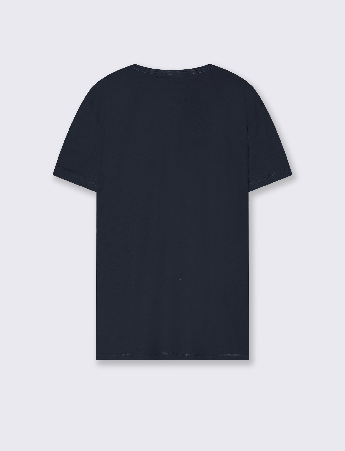 T-shirt girocollo in cotone mercerizzato - Blu