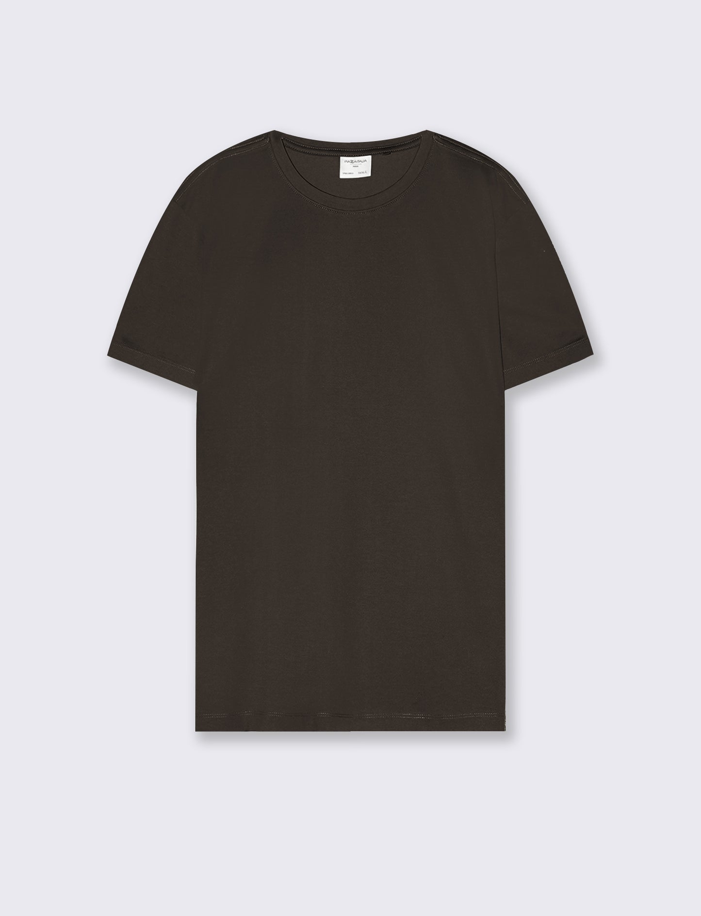 T-shirt girocollo in cotone mercerizzato - Moro