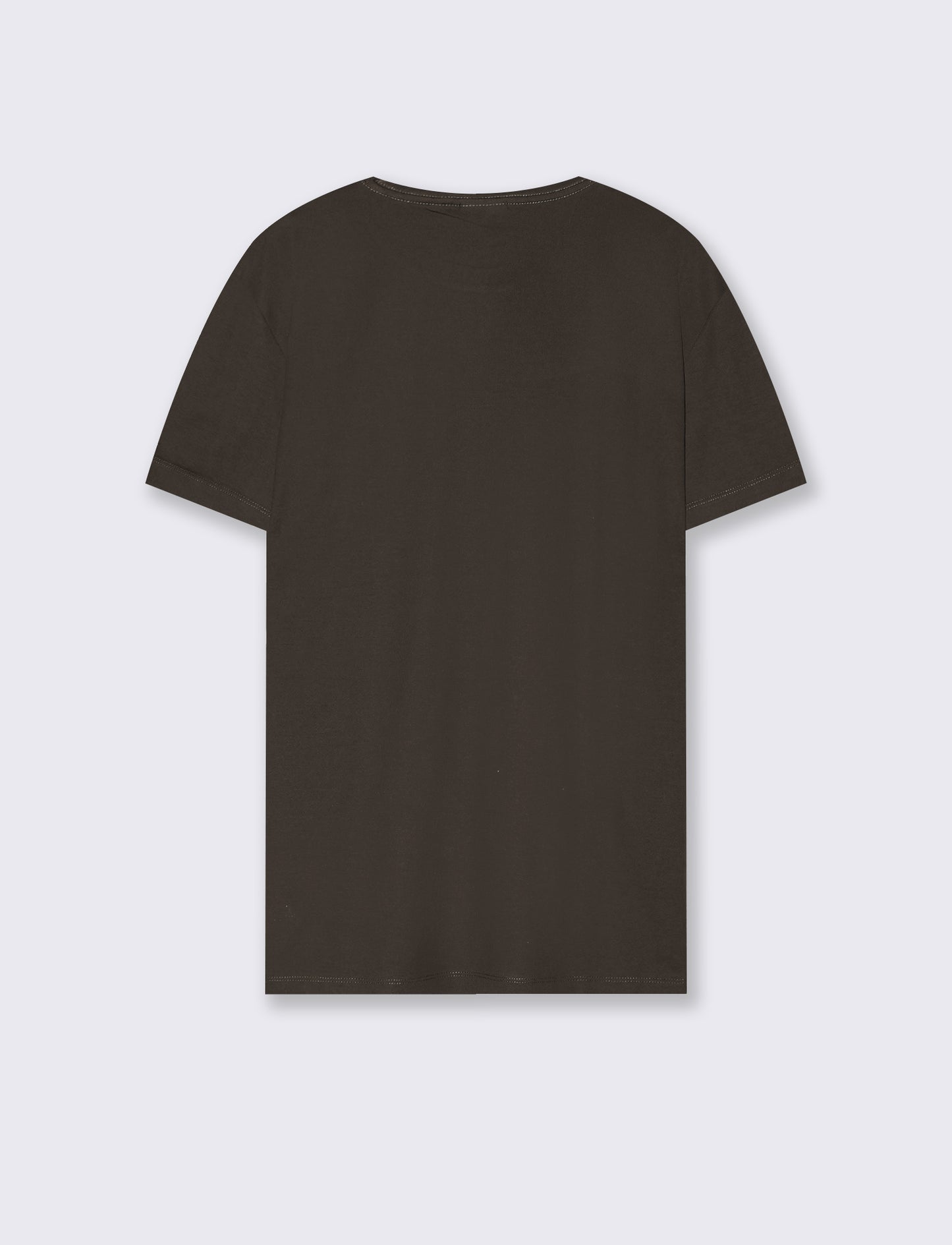 T-shirt girocollo in cotone mercerizzato - Moro