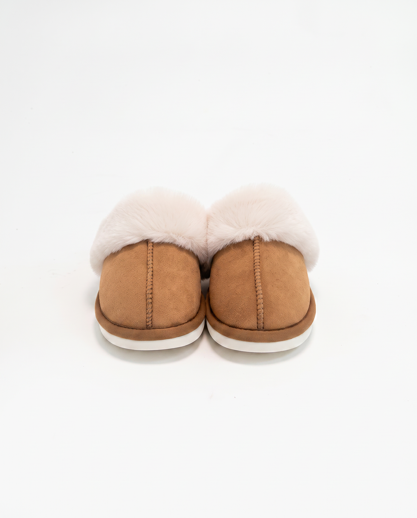 Warm Furry Fabric Slippers - BROWN