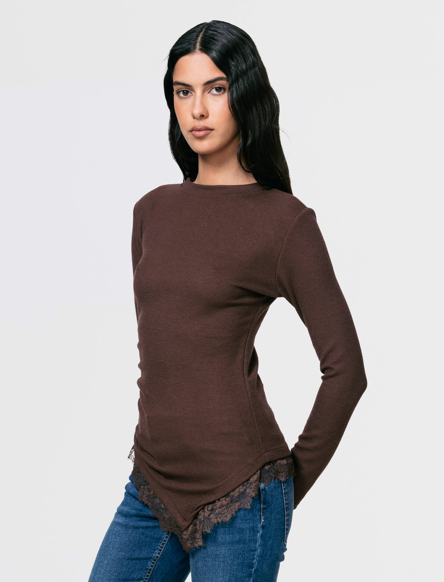 T-SHIRT MANICA LUNCA CON INSERTO - Moro