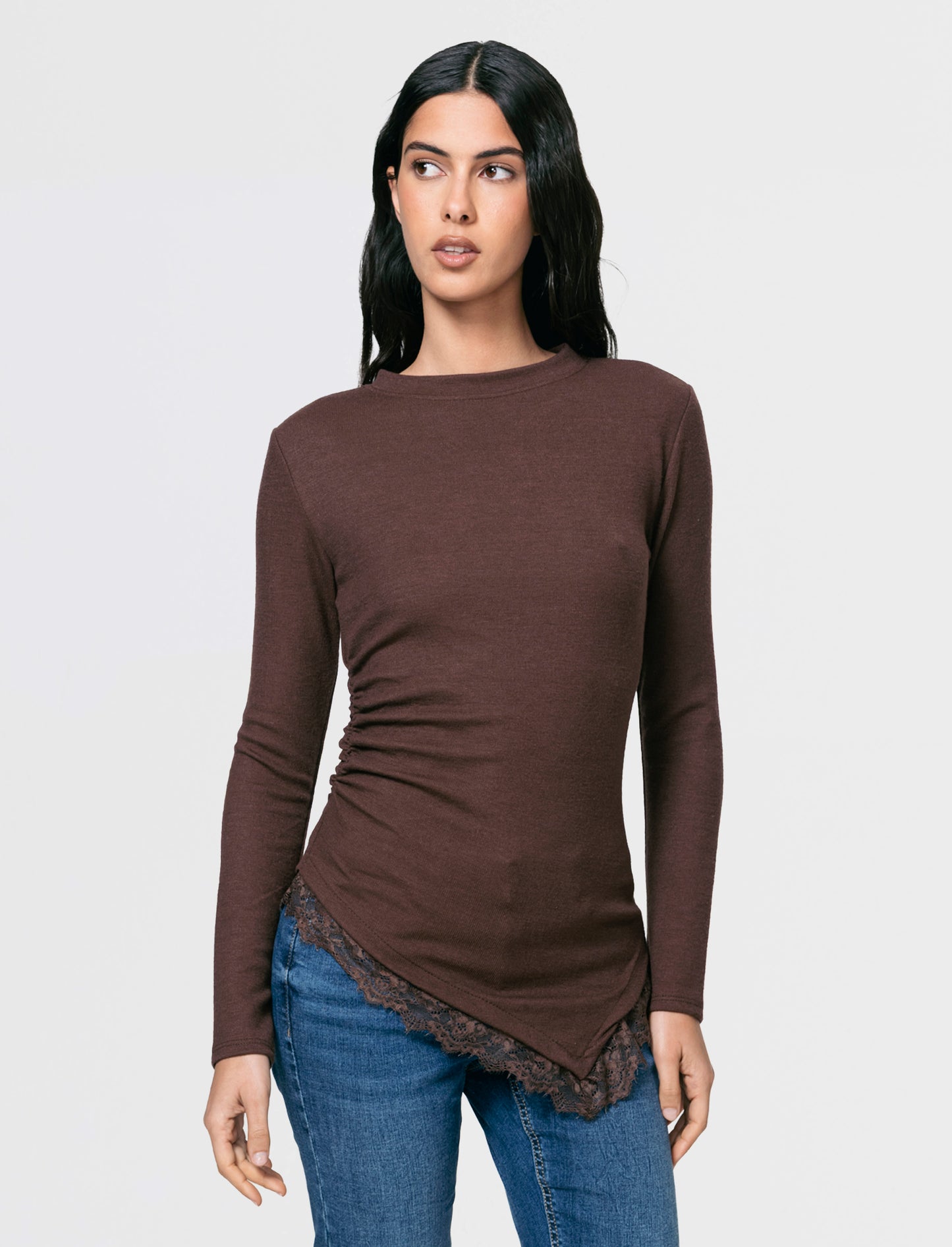 T-SHIRT MANICA LUNCA CON INSERTO - Moro