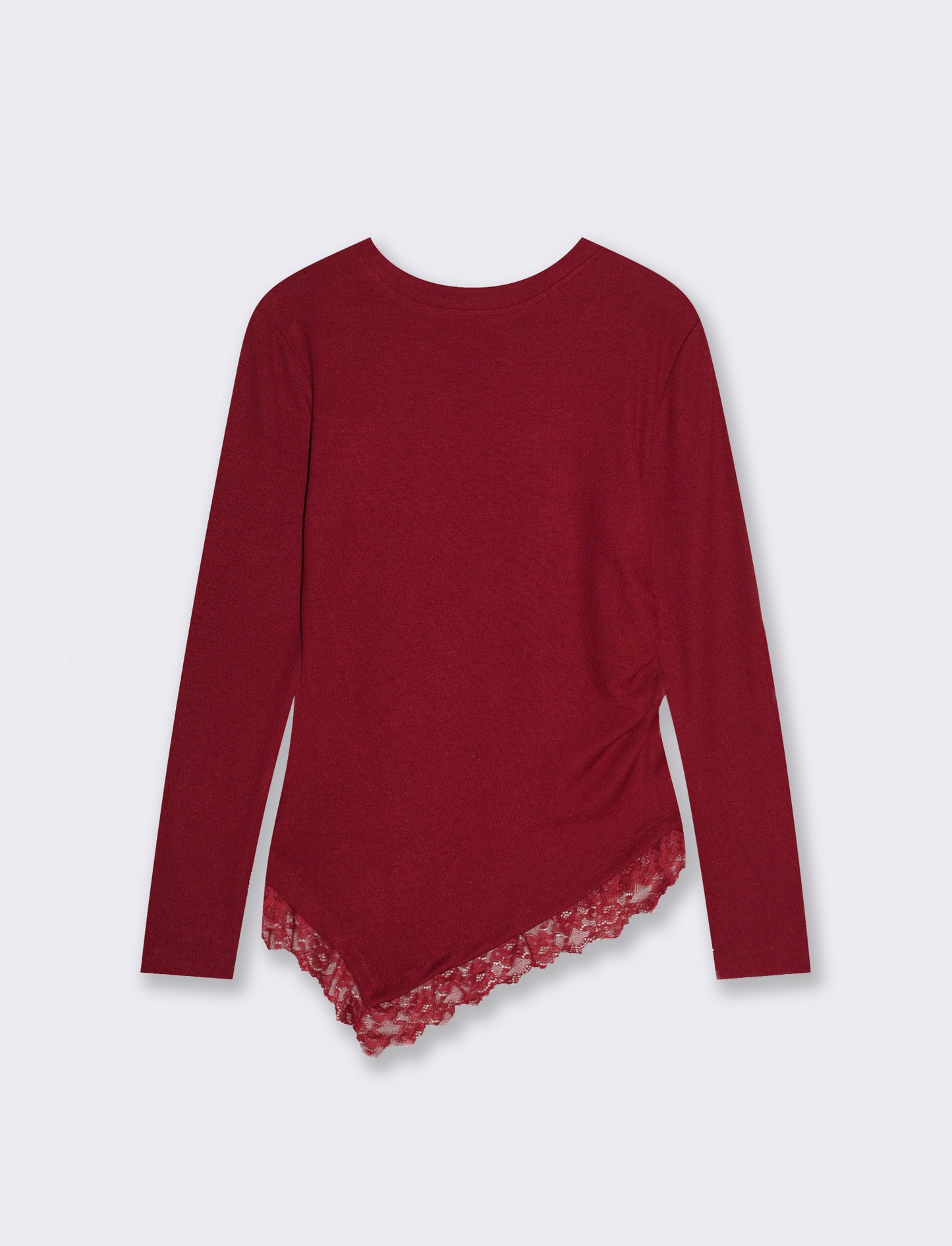 T-SHIRT MANICA LUNCA CON INSERTO - Bordeaux