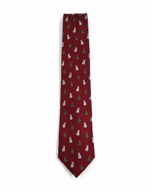 Cravatta 7,5 cm e papillon uomo Natale - Bordeaux