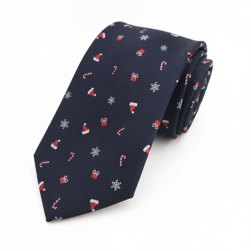 Tie 7.5 cm and men's bow tie Christmas - Blue