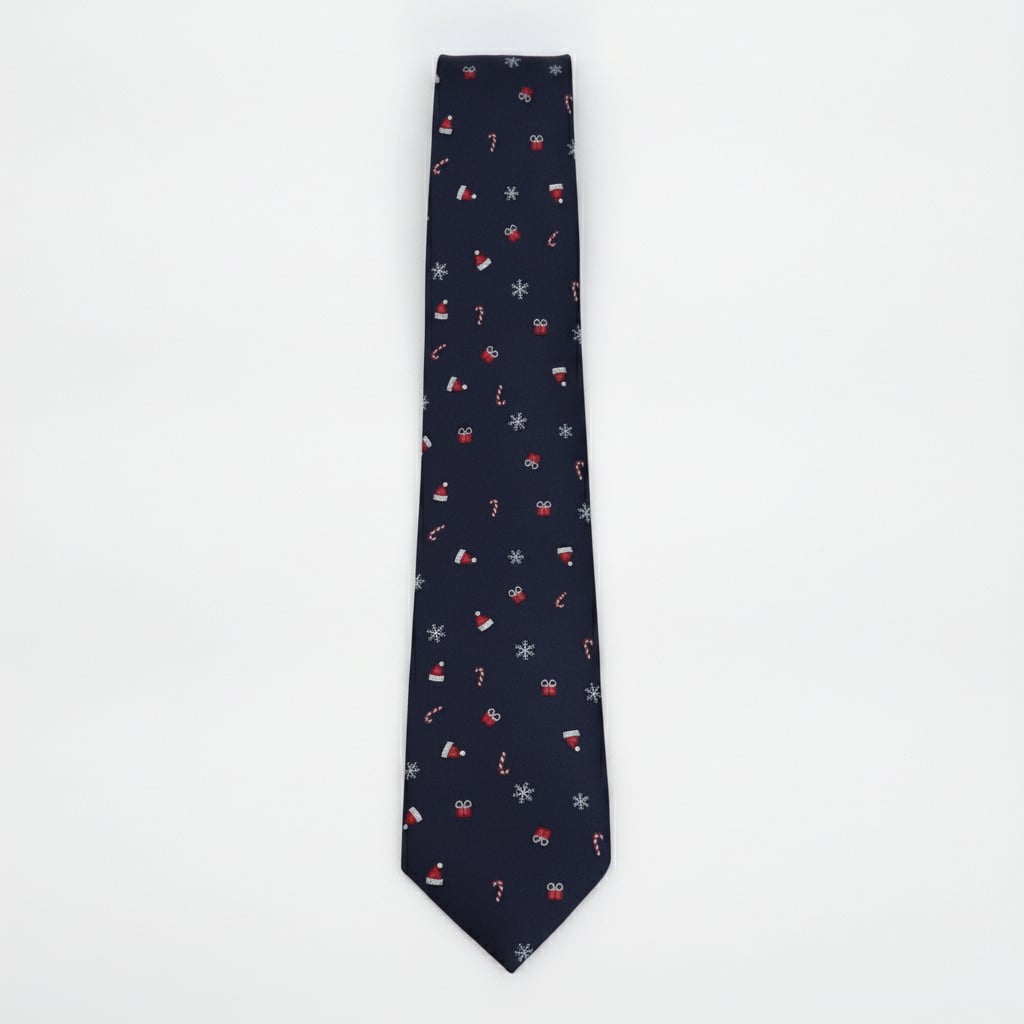 Tie 7.5 cm and men's bow tie Christmas - Blue