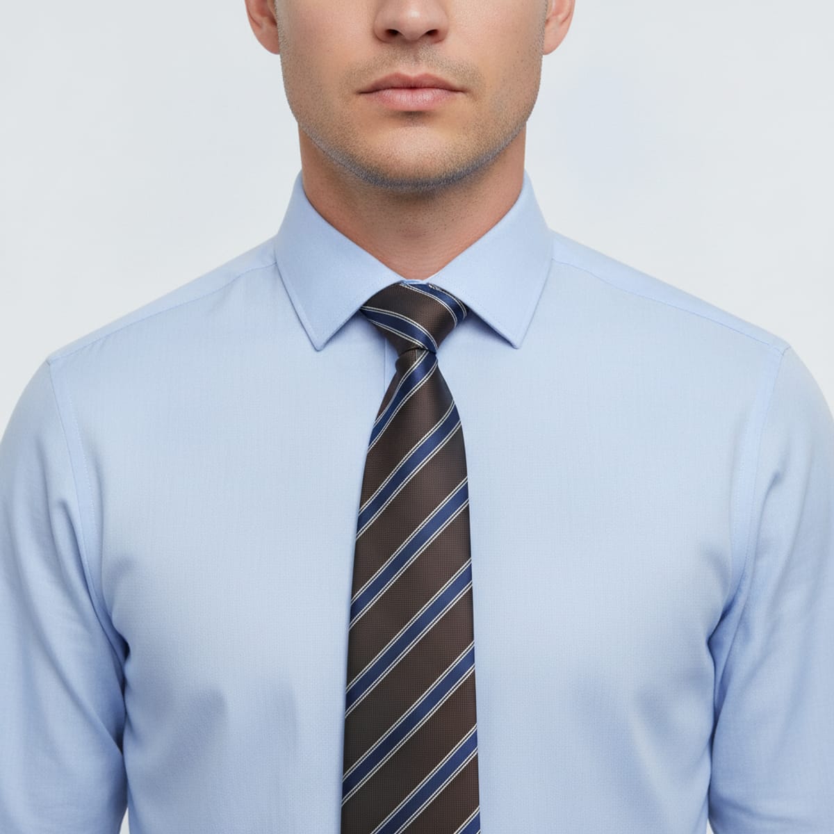 Cravatta regimental uomo 8 cm elegante - Moro