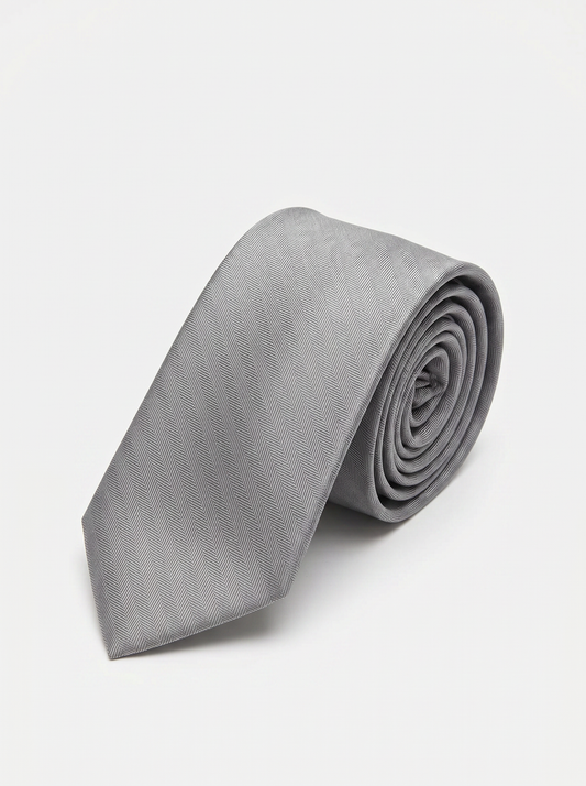 Cravatta cerimonia uomo 8cm elegante - Grigio
