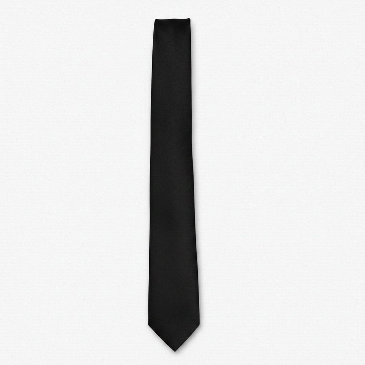 Cravatta raso liscio 5 cm per uomo - Nero