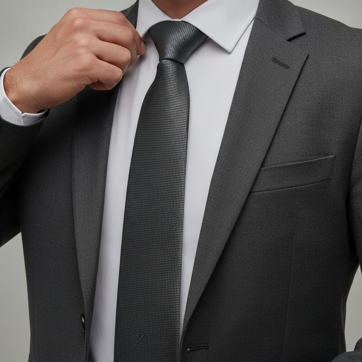Cravatta raso liscio 5 cm per uomo - Grigio