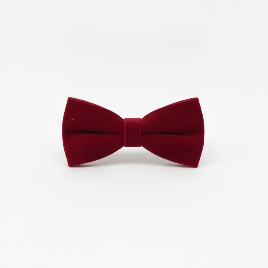 Velvet Christmas Bowtie for Kids - Red