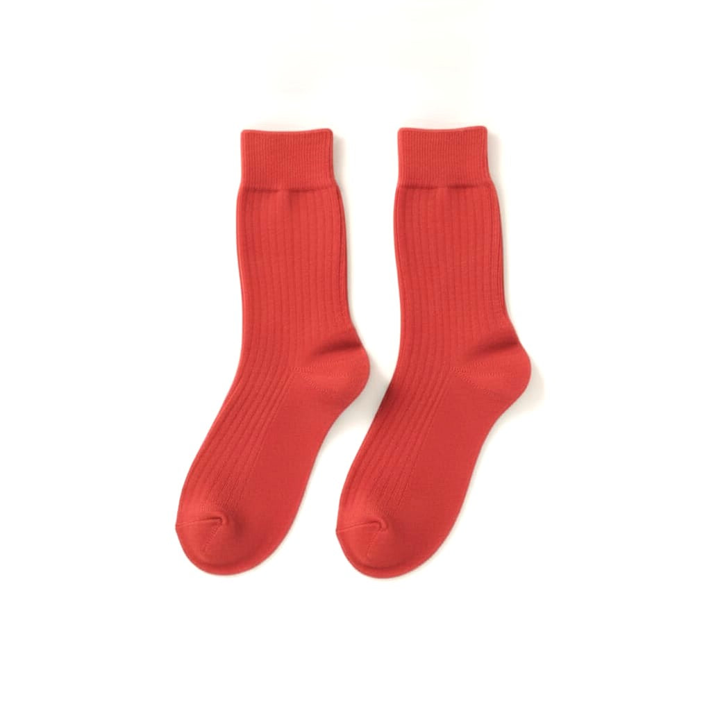 Medium ribbed solid color men's sock - Red