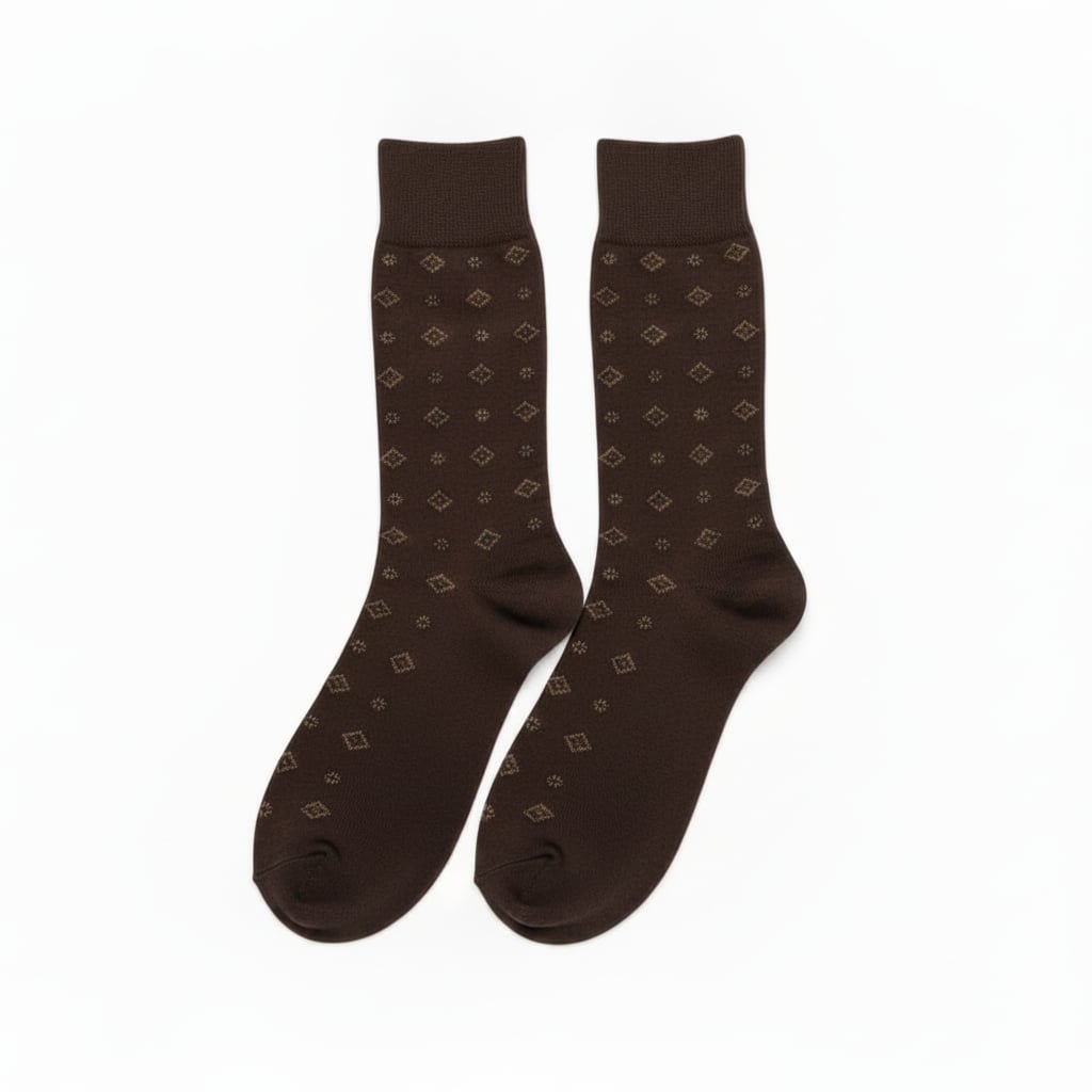 Medium patterned socks for men - Brown
