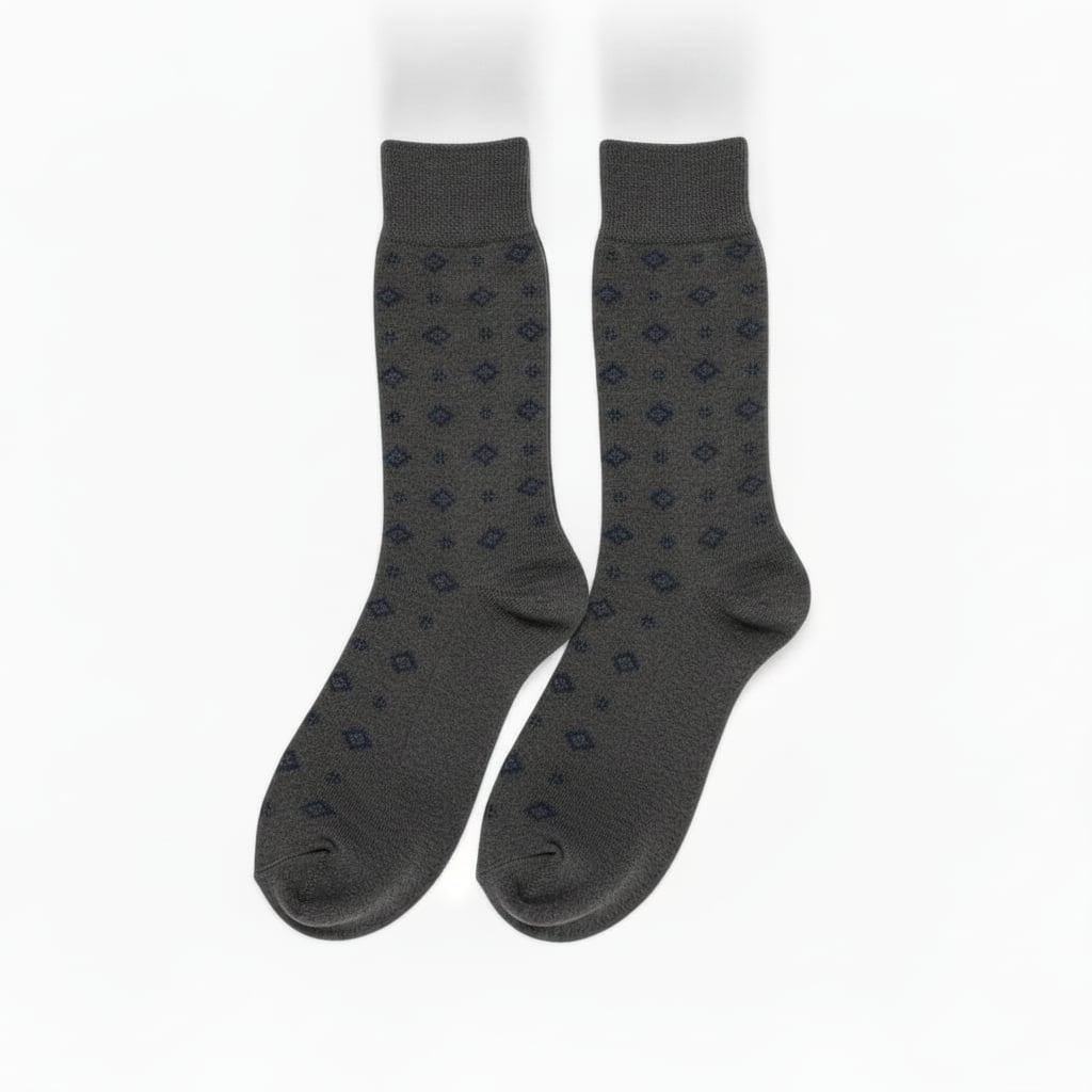 Medium patterned socks for men - Grey