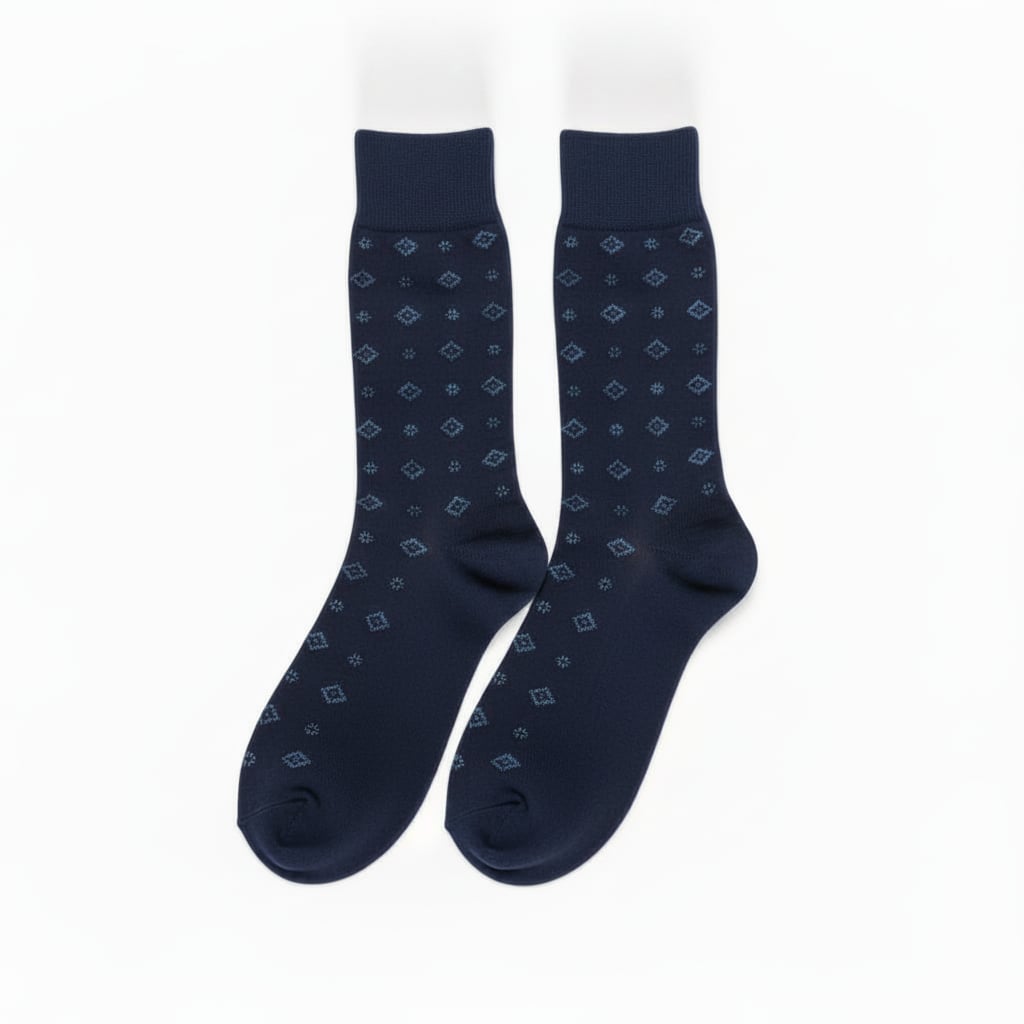 Medium patterned socks for men - Blue